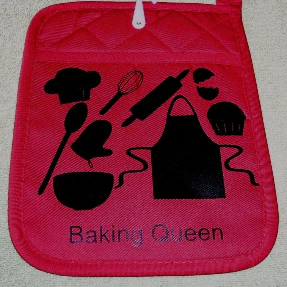Pot Holder,Baking Queen,7 in. X 9 in.,Red